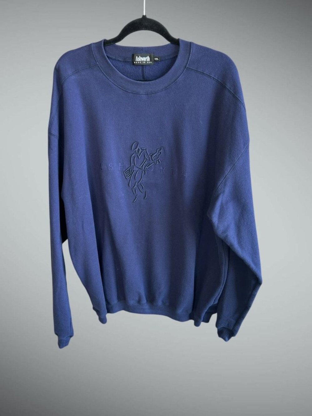 Ashworth Menβs Blue Fleece Lined Sweatshirt Athletic Size XXL
